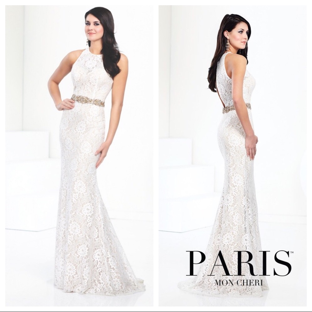 Beautiful lace white gown sz 16 - Picture 1 of 5